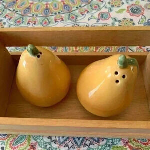Pear shaped salt  and pepper shakers